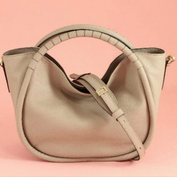 Leather Handbag Ginevra Taupe