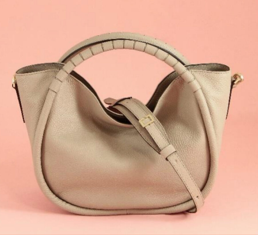 Leather Handbag Ginevra Taupe