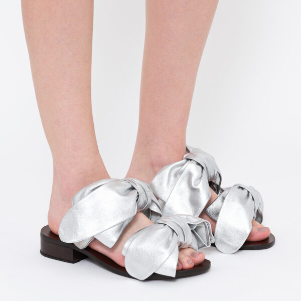 Pillow Bow Sandal Silver