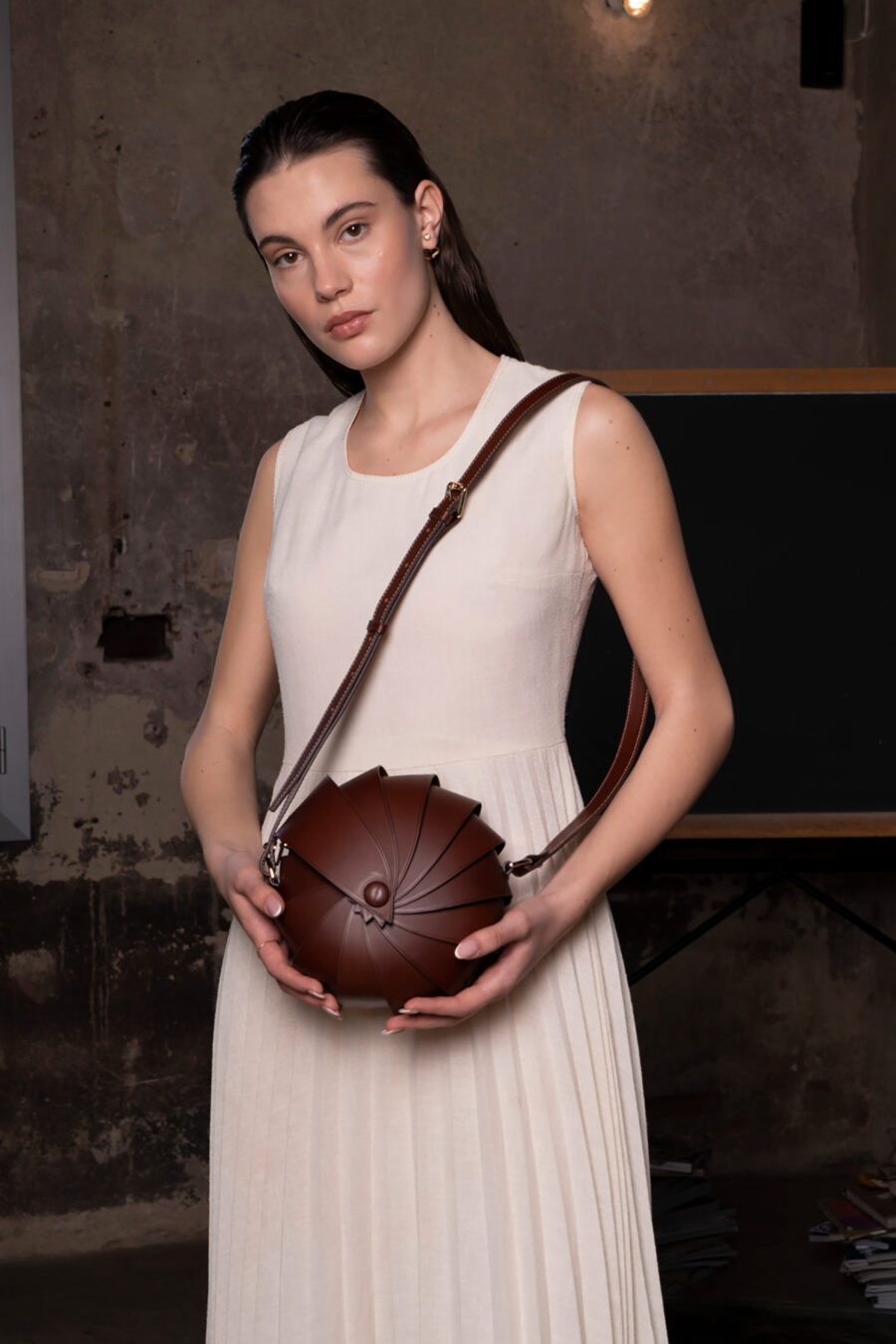 Papaya Calf Leather Bag Opera - Image 2
