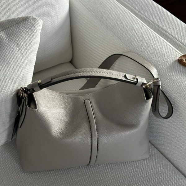 Leather Handbag Gaia Grigio