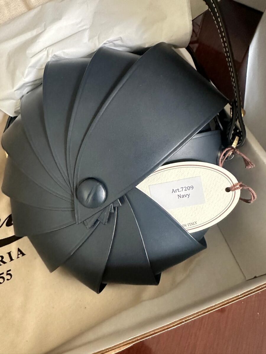 Navy Calf Leather Bag Opera