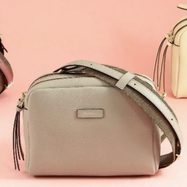 Joy Fabric/leather Handag Grey