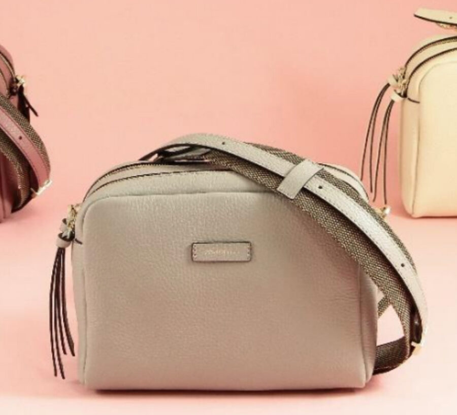 Joy Fabric/leather Handag Grey