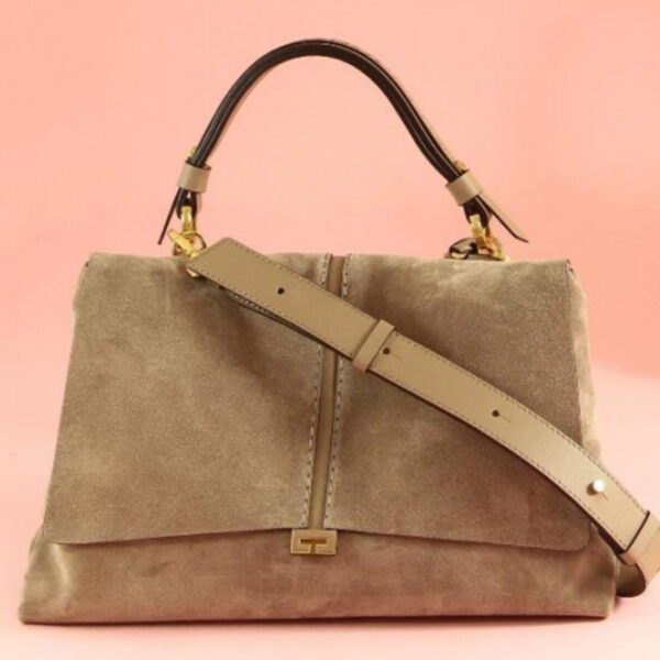 Leather Handbag Kendall Visone Mud