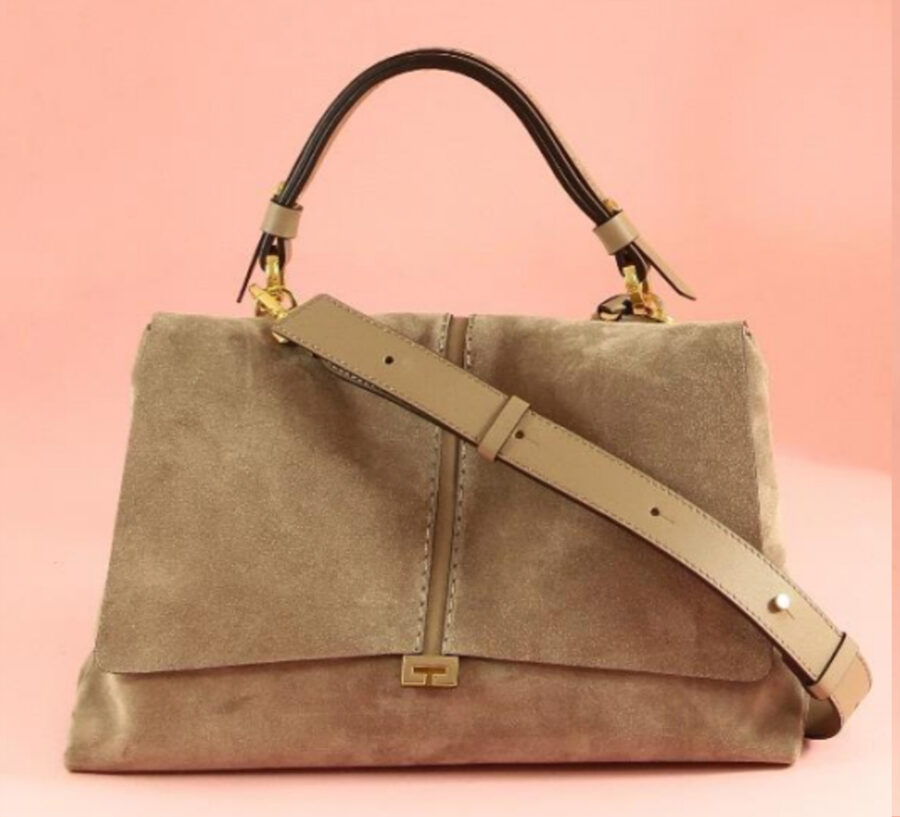 Leather Handbag Kendall Visone Mud