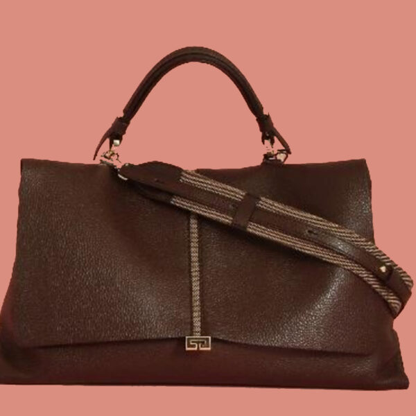 Fabric / Leather Handbag Kendall Chocolate