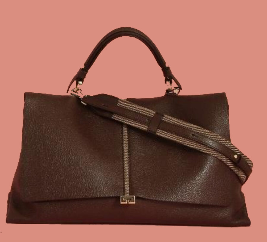Fabric / Leather Handbag Kendall Chocolate