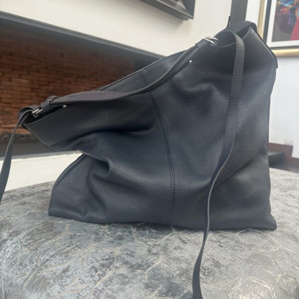 Leather Handbag Giorgia Navy Blue