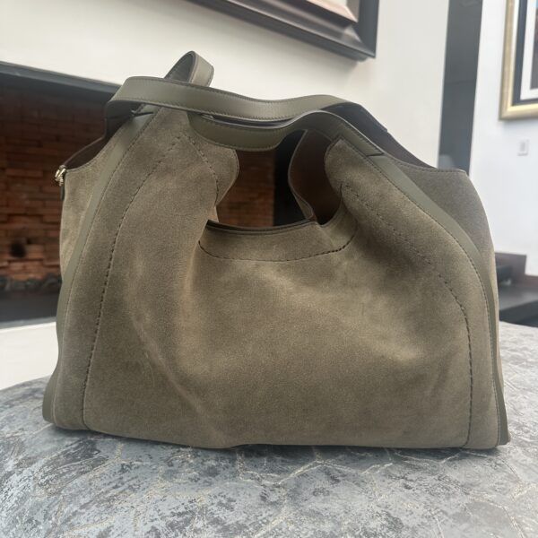 Leather Handbag Serena Agave Green Suede