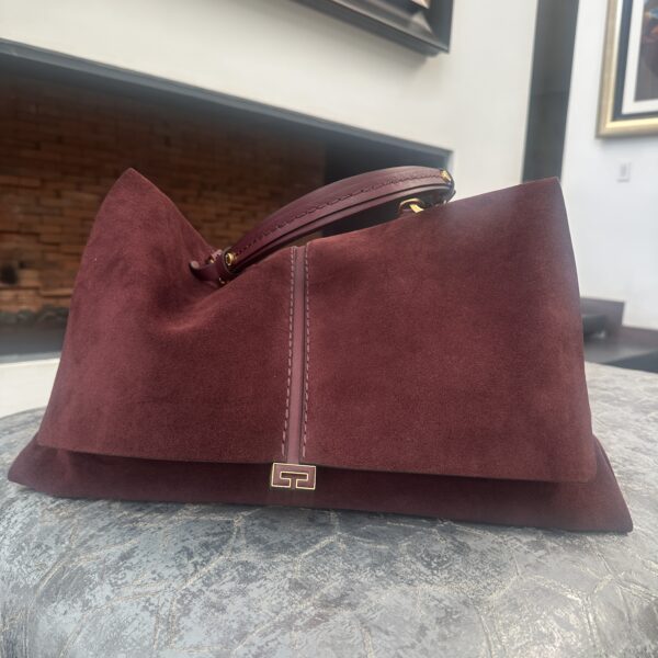 Leather Handbag Kendall Burgundy Suede