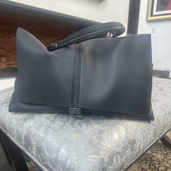 Leather Handbag Kendall Navy Blue