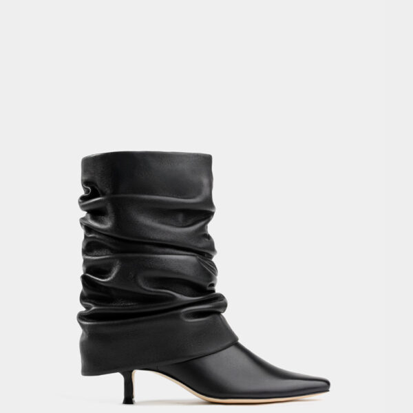 Kendra Leather Bootie Black